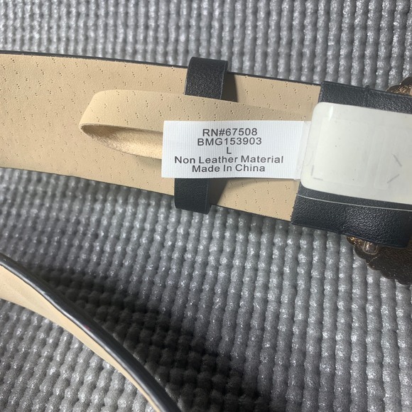 INC International Concepts Womens Belt Large Black Gold Embellished Buckle Bling - Picture 7 of 9